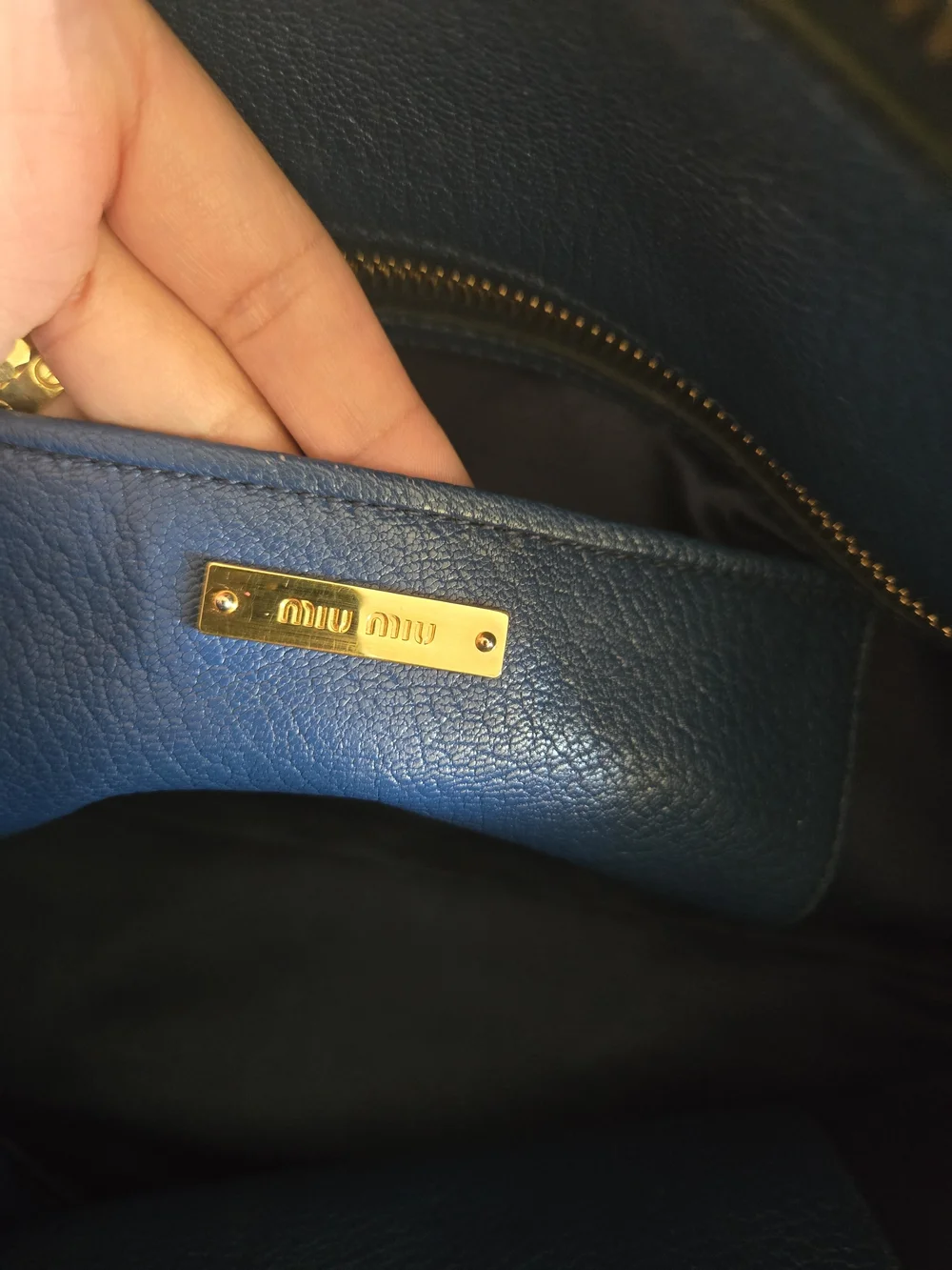 Miu Miu Navy Leather Top-Handle Satchel